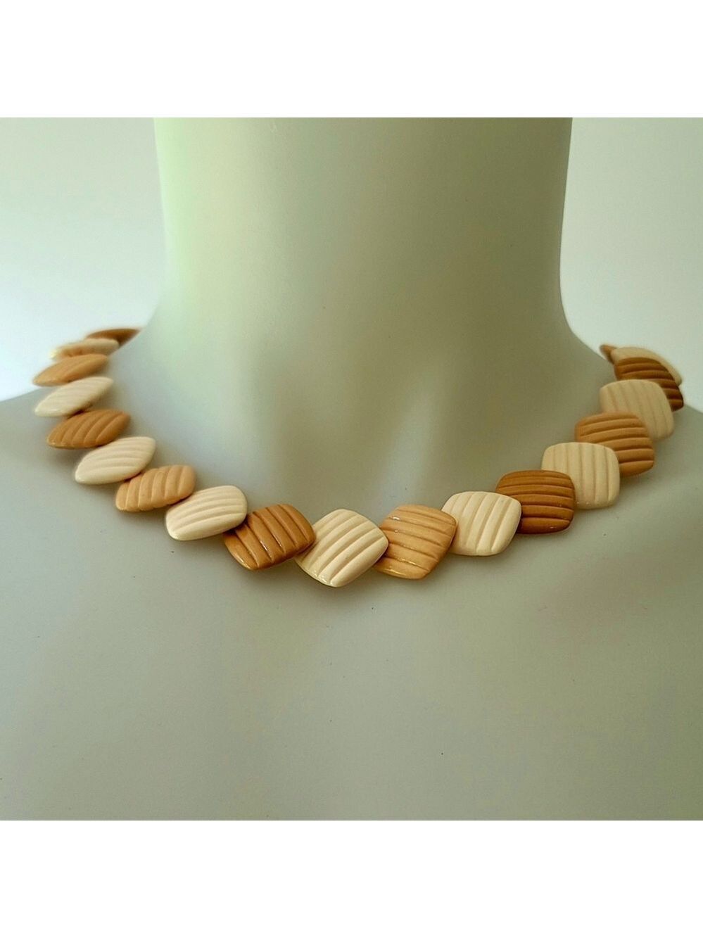Vintage Handmade Button Necklace 19"